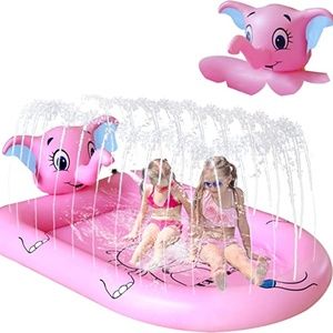 New 68" Splash Pad for Kids Pool with Sprinkler Outdoor Toy Blue or Pink​